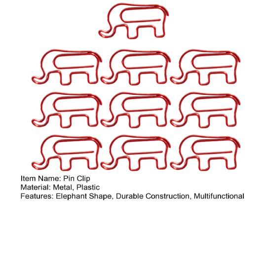 10 Stück Weihnachten Büroklammern Buntes Elefanten-Design Nicht verbiegende Büroklammern Büro Schule Schreibtisch Organisieren Karten Dokument
