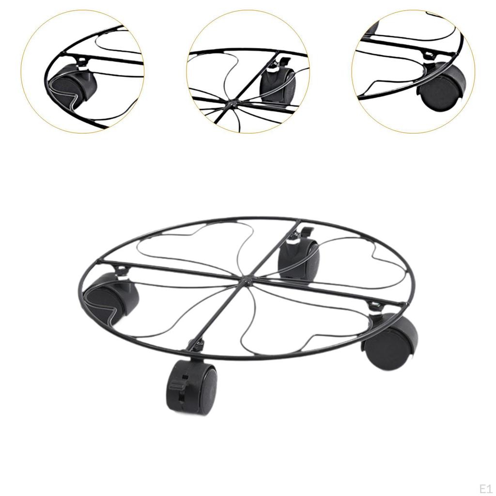 Hollow Heart Pot Caddy Planter Trolley Home with Lockable Wheels Rolling Plant Stand for Living Room