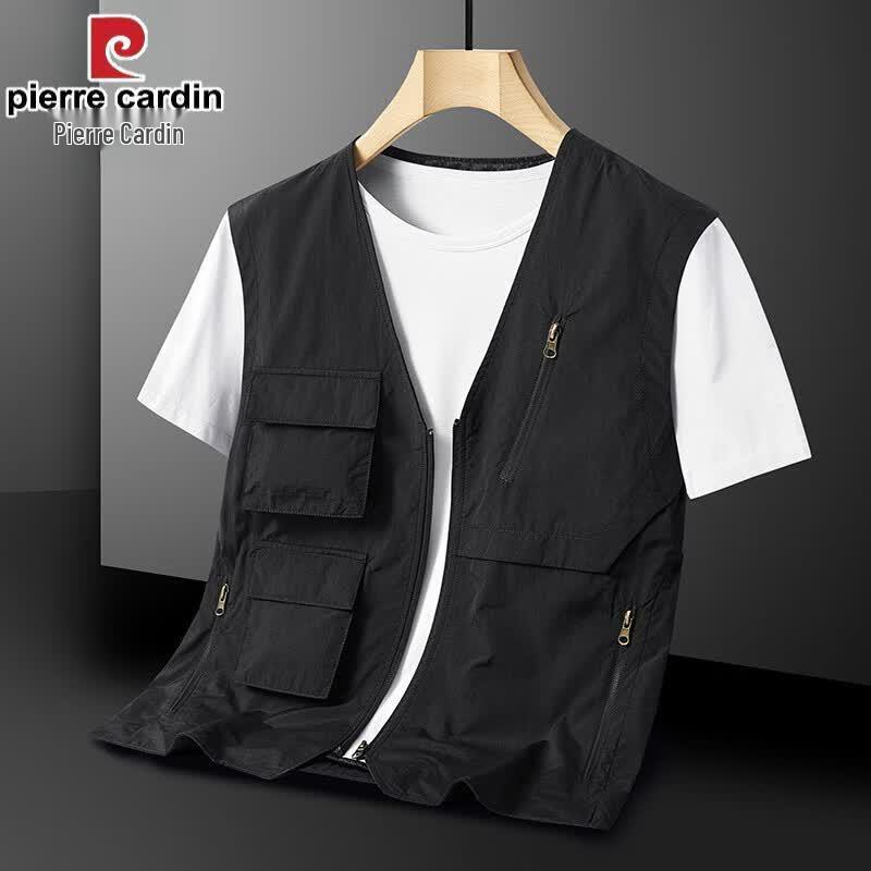Pierre Cardin Men s Quick-Dry Multi-Pocket Vest L чёрный