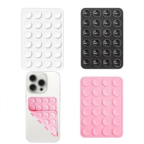 Ensemble de 3 pièces de coussinets de fixation pour téléphone portable à ventouse en silicone double face 24 ensembles de supports d'adsorption antidérapants pour téléphone portable tenu à la main multi-scènes