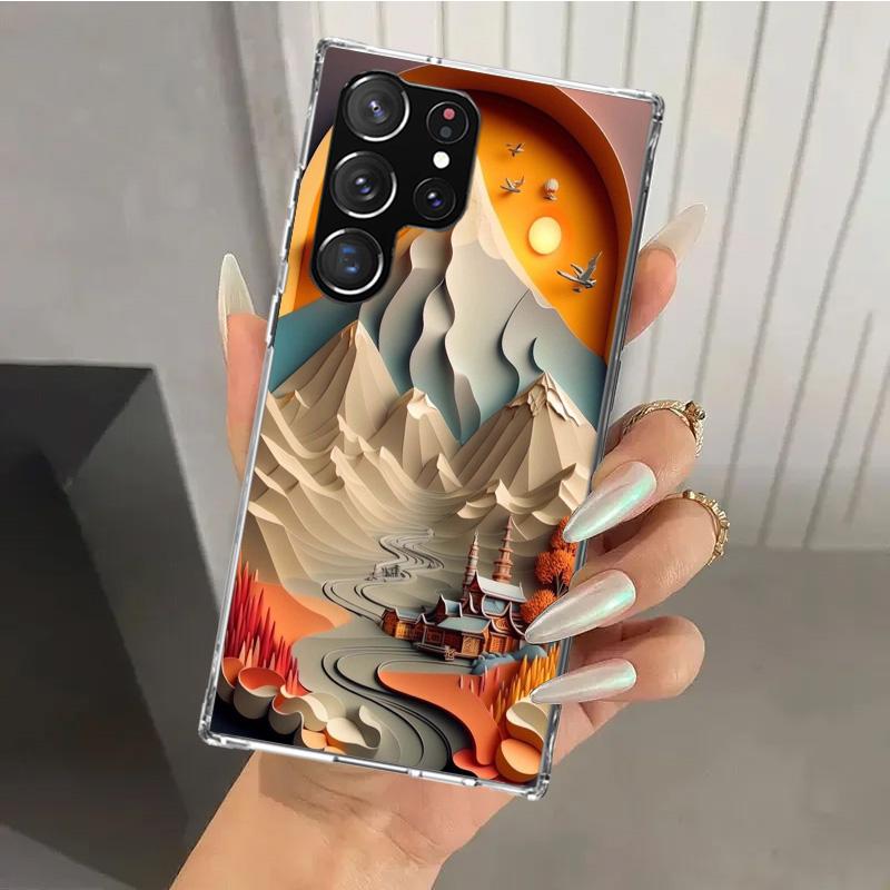 Natural Trees in Mountain Ranges Phone Case for Samsung Galaxy S26 S24 S23 Ultra S25 Edge S22 S21 Plus S20 FE + Soft Print Shell