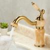 Luxury Brass and Jade Bathroom Faucet - Gold Sink Mixer Tap for Basin, Anti-Leak Ceramic Cartridge, Easy Install, Shiny Finish