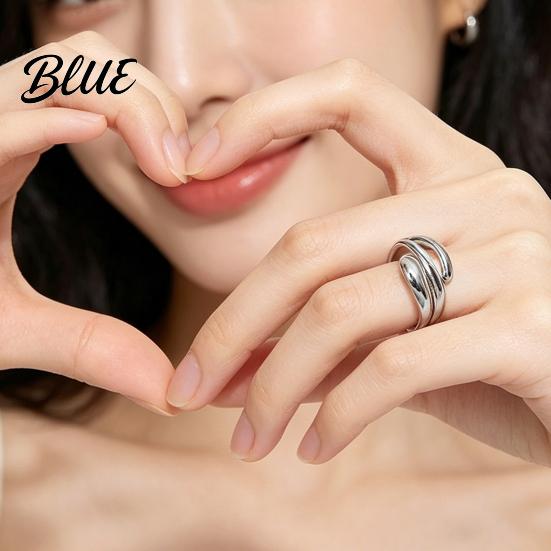 Wide Band Ring Women Finger Minimalist V-Shaped Geometric Shape Adjustable