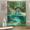 1 Box of Puzzles 1000pcs Puzzle Art Wall Decoration C Anime Style Riverside Street Scene And Goldenfish in The Water Puzzles, Home Wall Art Decor, Su