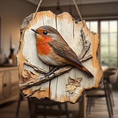 2D Flat Animal Wooden Ornament Rustic Horse Bird In Tree Door Welcome Sign for Farmhouse Entryway Patio Living Room Office Decor