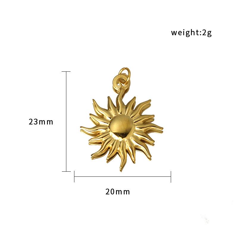 Sun And Moon Round Pendant Necklace 18K Pendant Series Ring Gold Color Preservation Independent Station Necklace Accessories