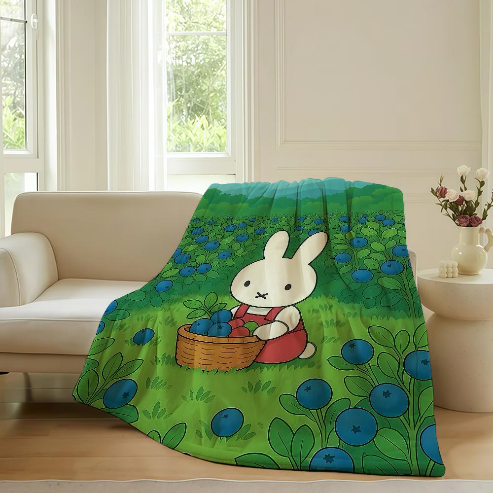 Cartoon cute M-Miffy Blanket Warm Soft Suitable For Bedroom Sofa Bed Living Room Office Travel Camping Gifts