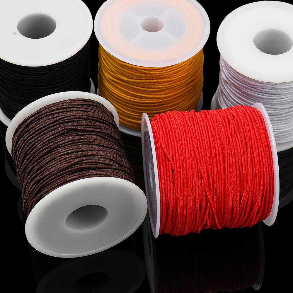 1Roll Cotton Fiber Elastic Beading Cord 1.2/1.5mm Stretchy Crafting Thread String For DIY Jewelry Making Bracelet Necklace