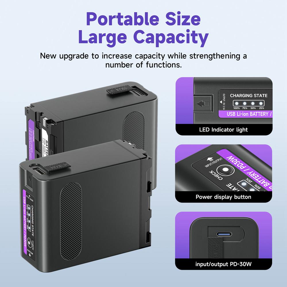 PALO 11800mAh NP-F990 NP-F970 F960 F970 Battery with LED Power Indicator for Sony F960 F550 F570 F750 F770 MC1500C 190P