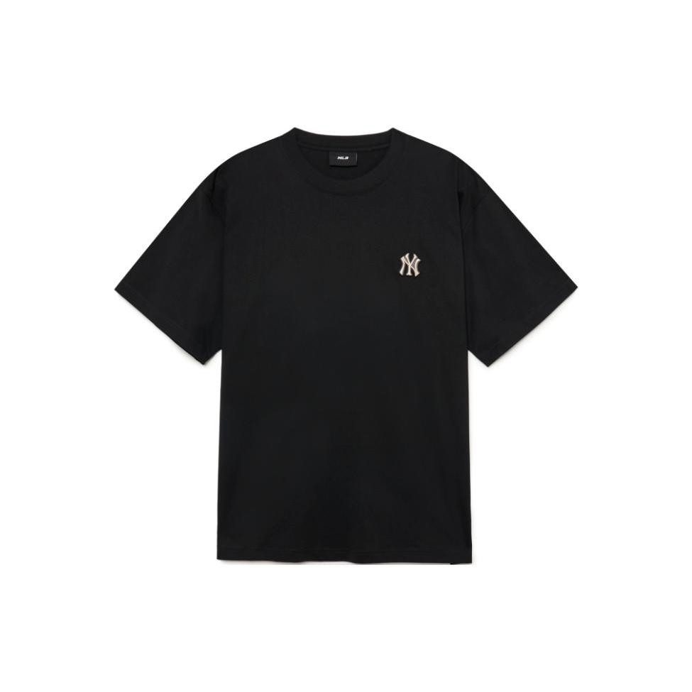 New MLB Men's Logo Embroidered Print Crewneck Short-Sleeve T-Shirt Black 3ATSM0334-50BKS