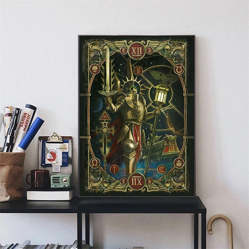 The Emperor's Tarot Canva Prints Art Posters Vintage Wall Art Canva Painting Printing Pictures for Living Room Decoration