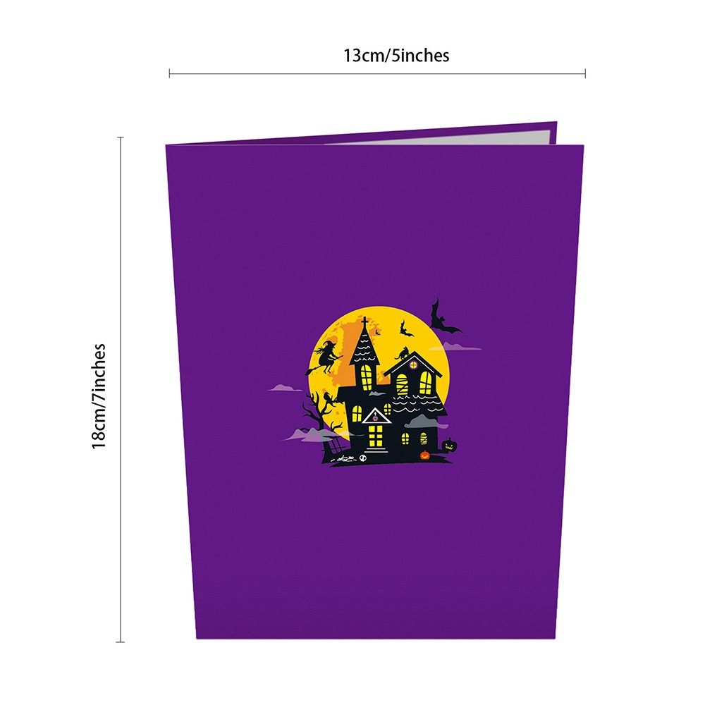 Cartoon Halloween Greeting Cards Ghost House Box Multicolor 3D Pop-Up Cards Paper Pumpkin Bat Spider Halloween Postcards