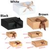 10pcs Square Kraft Paper Box Cardboard Packaging Valentine's Day Wedding Easter Party Gift Box With Ribbons Candy Storage