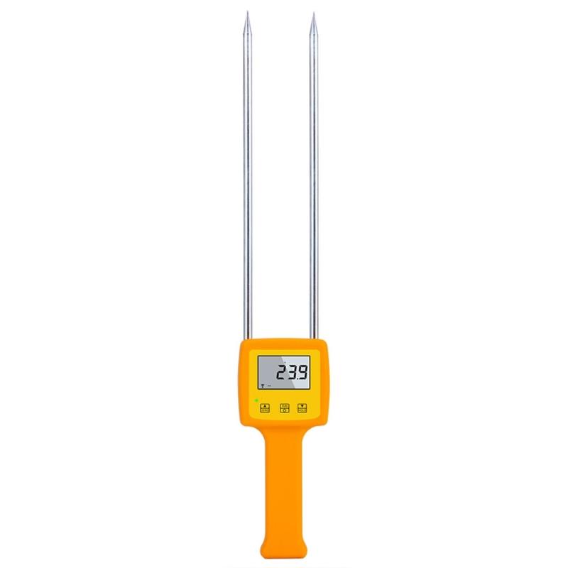 Digital Grains Meter Large Display Grains Humidity Meter Double Probes with Anti Slip Handle for Wheat Corn Bean Peanut