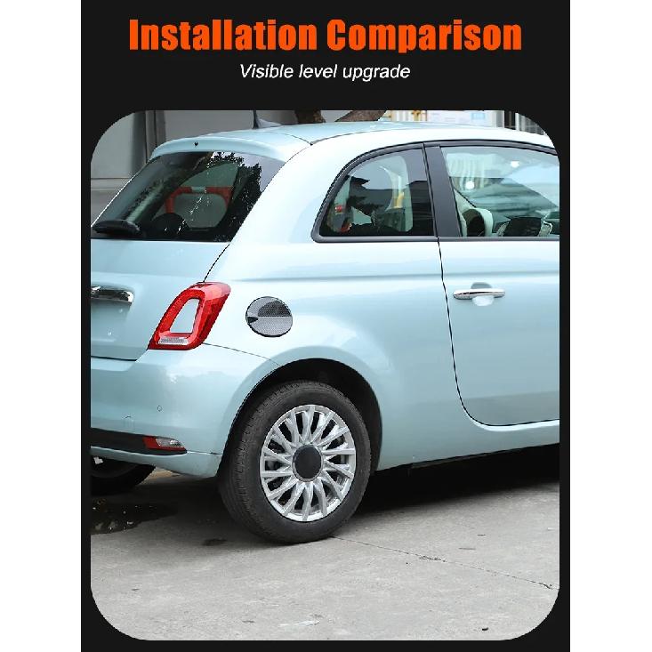 For Fiat 500 2016-2025 ABS Car Fuel Tank Cap Panel Trim Cover Decorative Sticker Protection Exterior Accessories