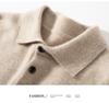 Men's Cashmere Polo Collar Sweater - Loose Fit, Long Sleeve Knitwear for Autumn & Winter