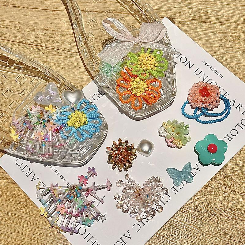 Dopamine Handcrafted Beaded Jelly Shoes Shoes Buckles Sandals Accessory Diy Decorative Shoe Flower Slippers Jewelry Accessories