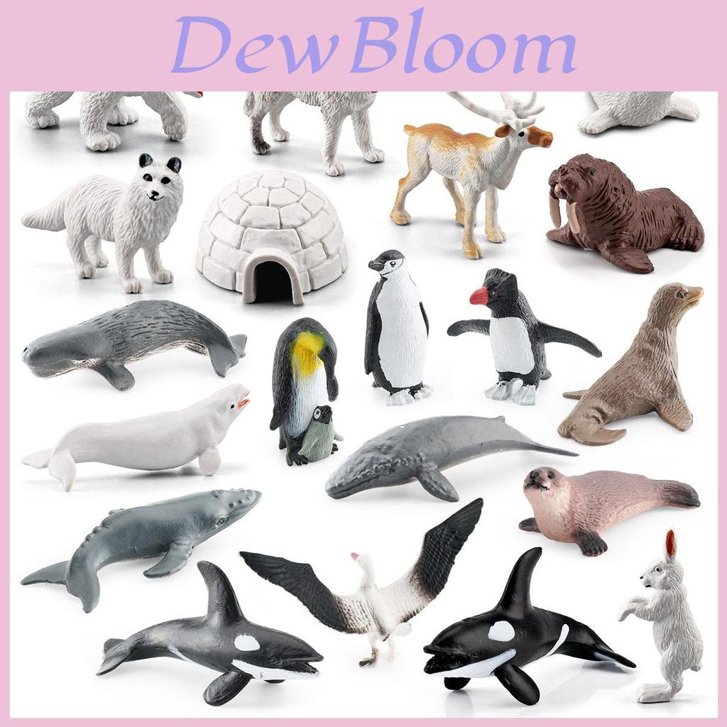 Set di Modelli di Animali Artici in PVC Orso Polare Pinguino con Figure Realistiche di Fauna Selvatica per Esposizione Educativa