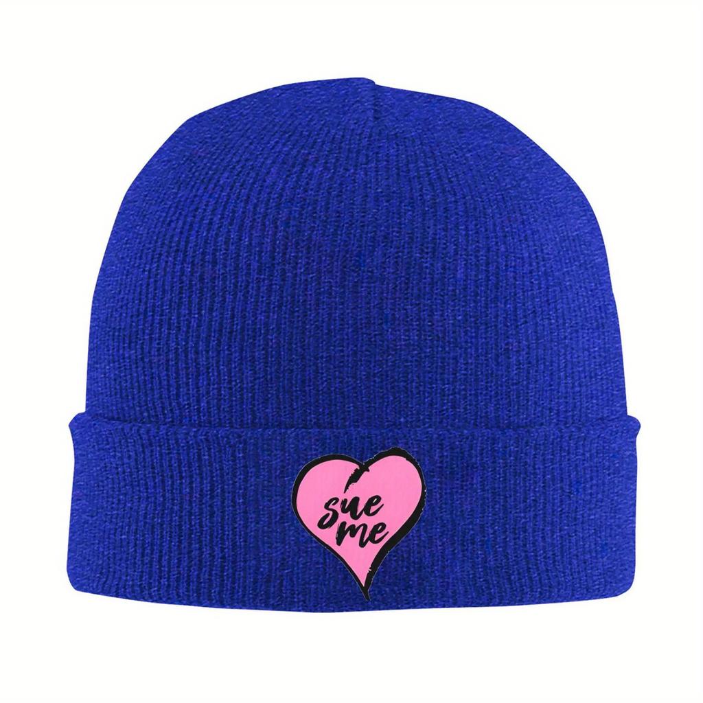 Sabrina Carpenter Sue Me Heart Knitted Hat Beanies Autumn Winter Hats Warm Acrylic Street Music Album Cap for Men Women  Gifts