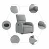 Electric Recliner Chair with Rising Function Light Grey Fabric