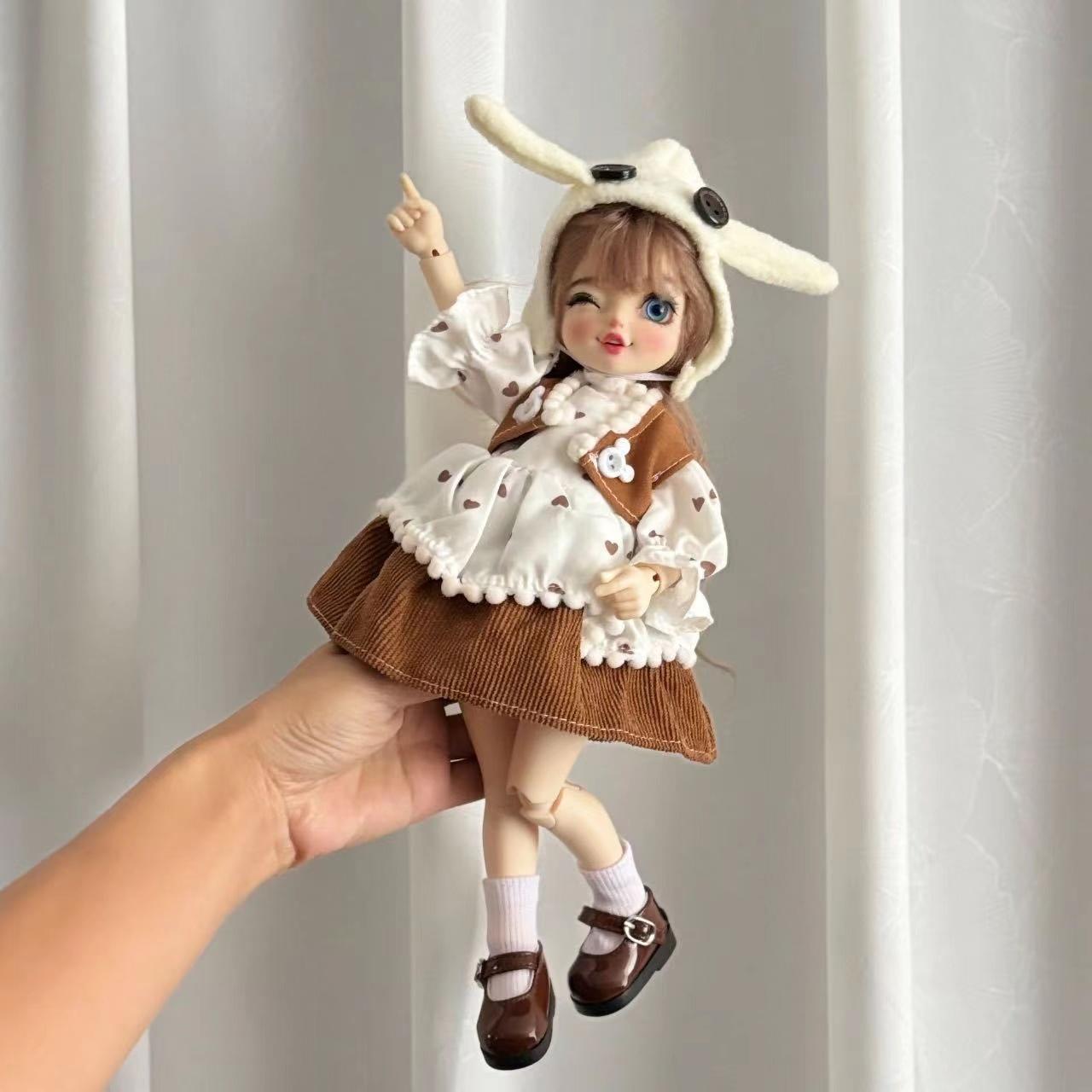 

30cm Doll Clothes Changing Clothing Cute 1/6 BJD Doll Outfit Set Girl Toy Gift Doll Accessories