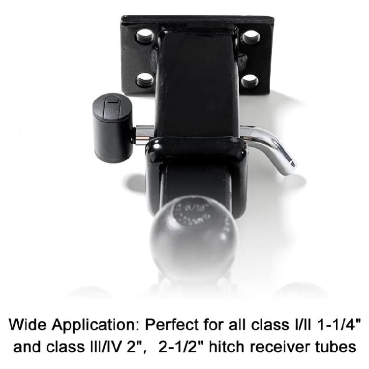 Strong 5/8 And 1/2 Inch Trailer Safety Receiver Lock With Ergonomic Key For Easy Installation On Vehicles Motorhome Boat