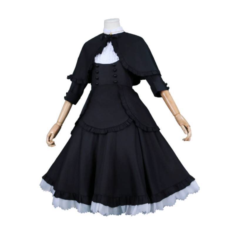 Puella Magi Madoka Magica Akemi Homura Cosplay Dress With Polyester Fabric For Anime Role Play