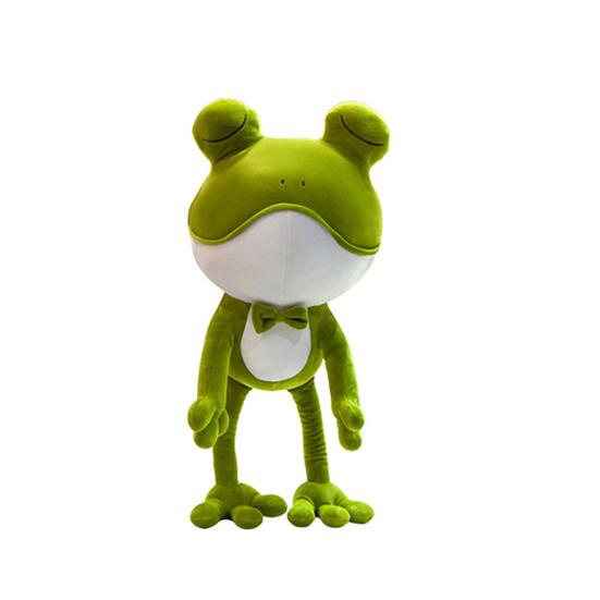 Stuffed Doll Cartoon Skin-friendly Colorful Green Frog Stuffed Doll for Bedroom