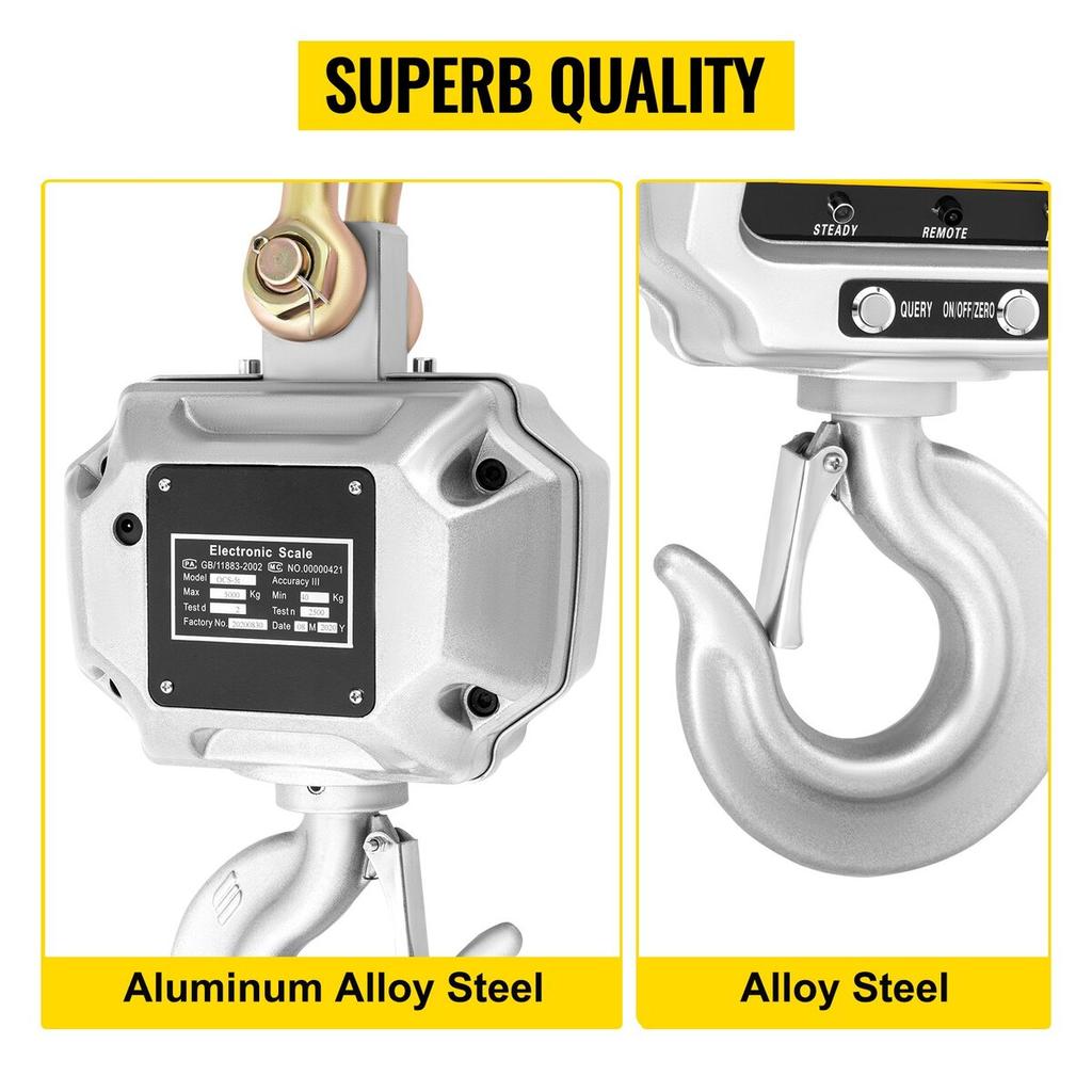 5000kg 11000lbs Digital Crane Scale Heavy Duty Crane Scale Industrial Digital Hanging Scale Weight LED