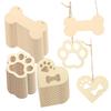 Bone & Paw Print Wooden Ornament Tag for Pet Crafts