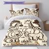Custom Name,Cute Safari Animal Series Pattern Bedding Home Decoration Birthday Gift ( 1 Duvet Cover + 2 Pillowcase, Without Core),fan Merchandise.