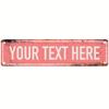 2D Flat Peach Pink Vintage Metal Sign Personalized Waterproof Wall Decor