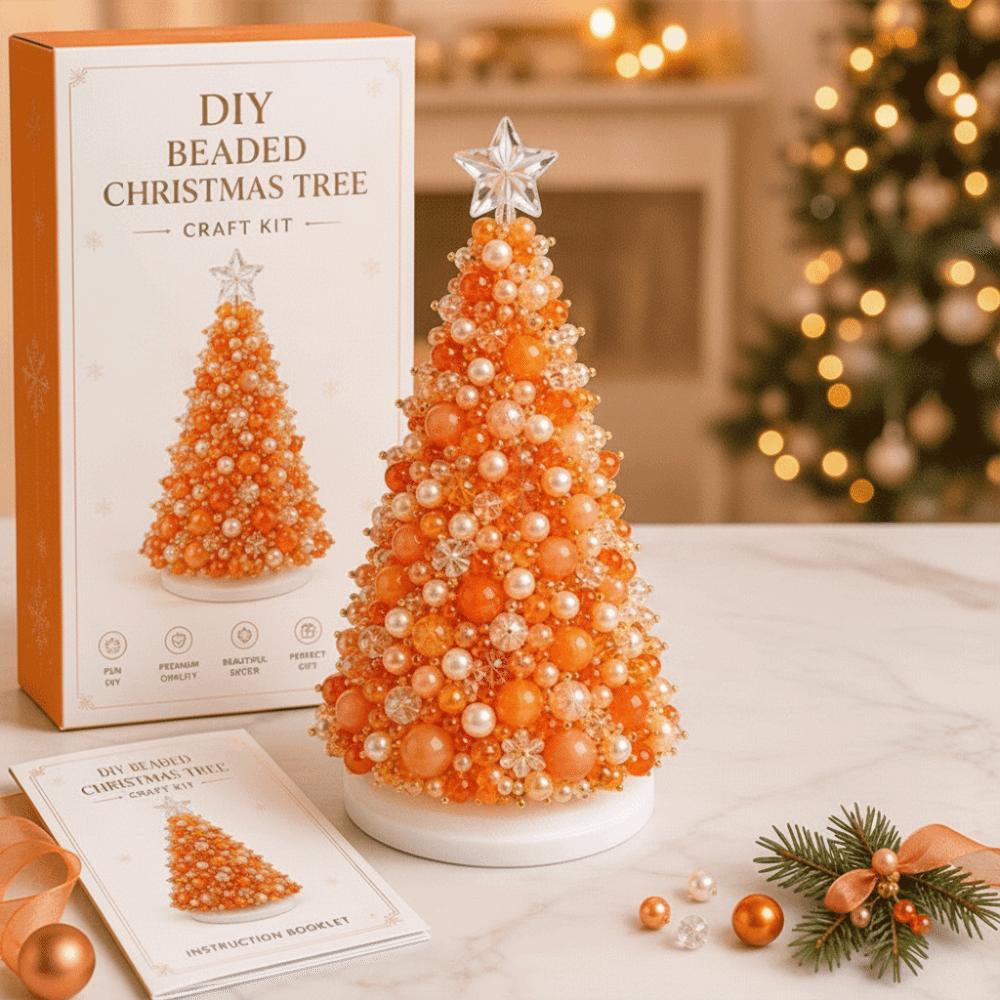 Multicolor Beaded Christmas Tree Kit PVC Glitter Personalized Bead Art Holiday Craft Project Easy to Assemble Creative Craft Set