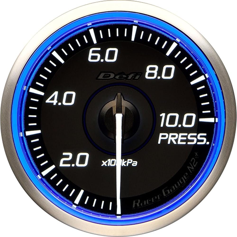 Defi Racer GaugeN2+ 60 Pressure Blue 60mm Automotive Gauge