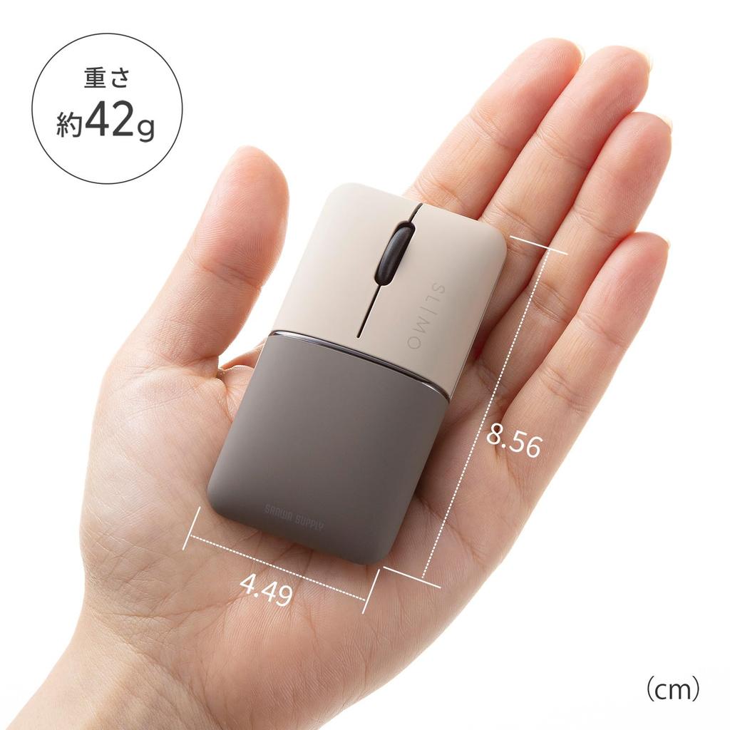 Sanwa Supply Silent Wireless Blue LED Combo Mouse Thin SLIMO/Beige (Rechargeable) MA-WBBS310BG