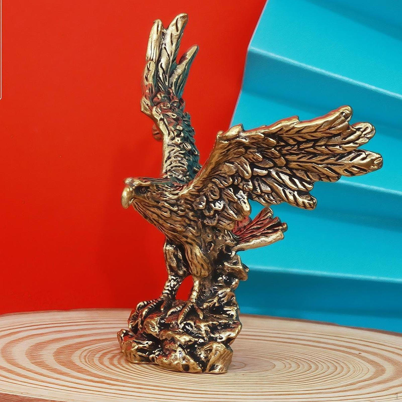 

Латунная статуэтка орла, китайский талисман фэн-шуй, миниатюрная скульптура животного для украшения дома