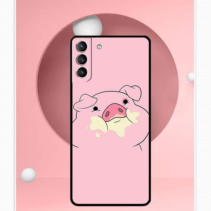 Cartoon Pig Case For Samsung Galaxy S24 Ultra S20 S21 S22 S23 S25 Ultra S9 S10 Plus S25 FE Cover Funda