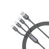 3 In 1 USB Charger Fast Charging Cable Type C Micro LIGHTNING Multi Charger Cable for iPhone Huawei Samsung Nylon Braided Cord