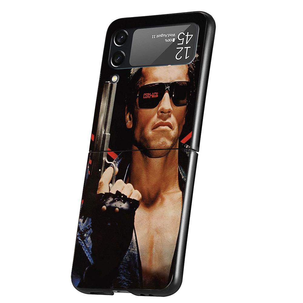 Arnold Schwarzenegger Terminator Cover Phone Case For Samsung Galaxy Z Flip 7 6 5 4 3 5G Flip7 Flip6 Flip5 Flip4 Flip3 Black Fun