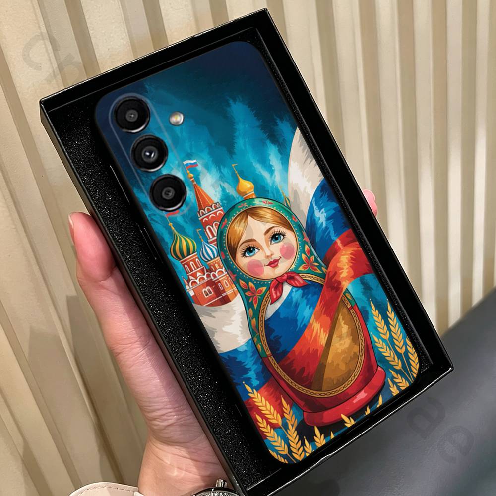 Russian Art Matryoshka Phone Case For Samsung Galaxy A13,A21s,A22,A31,A32,A52,A53,A71,A80,Soft Black Shell