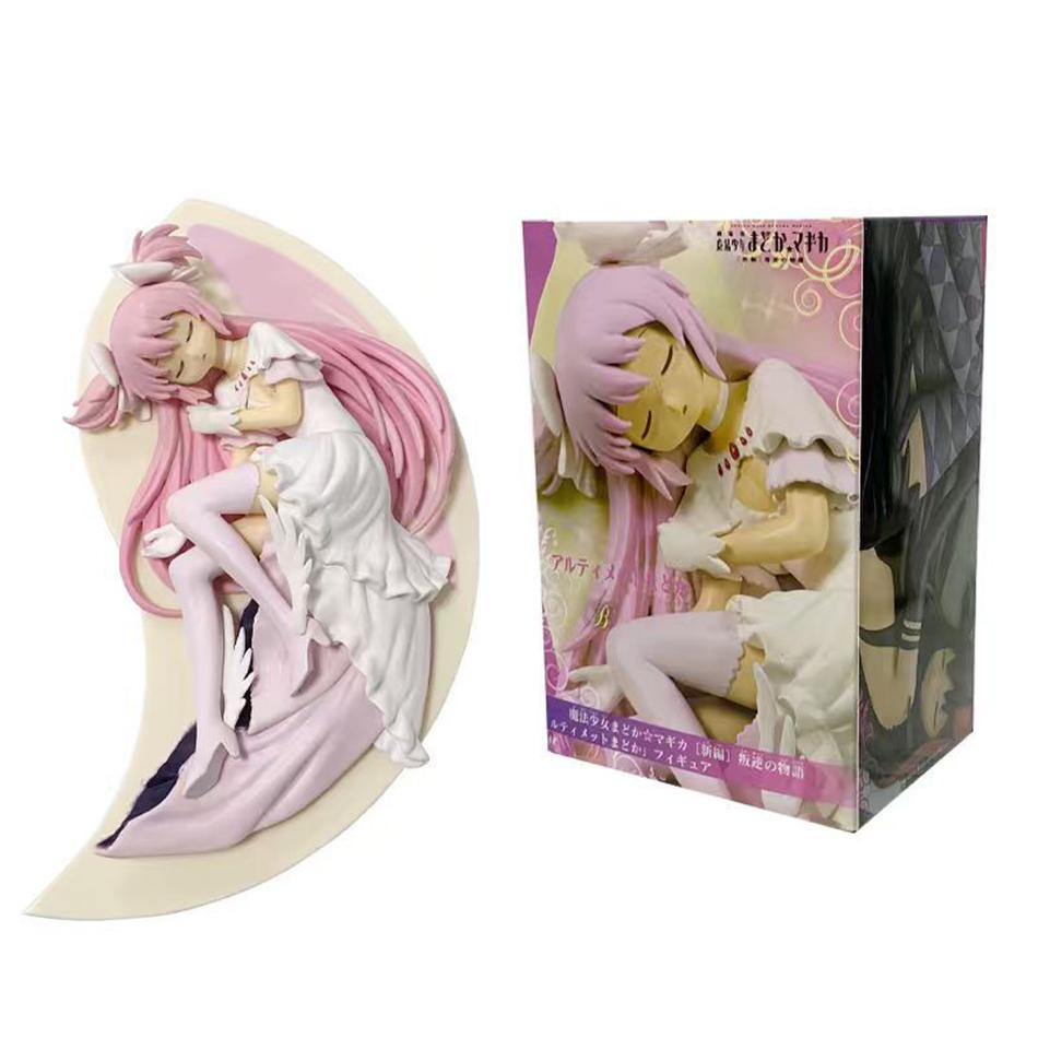 Magical Girl Little Round Lying Sleeping Position Anime Figure Akemi Homura Kaname Madokapvc Action Figure Collectible Model Toy