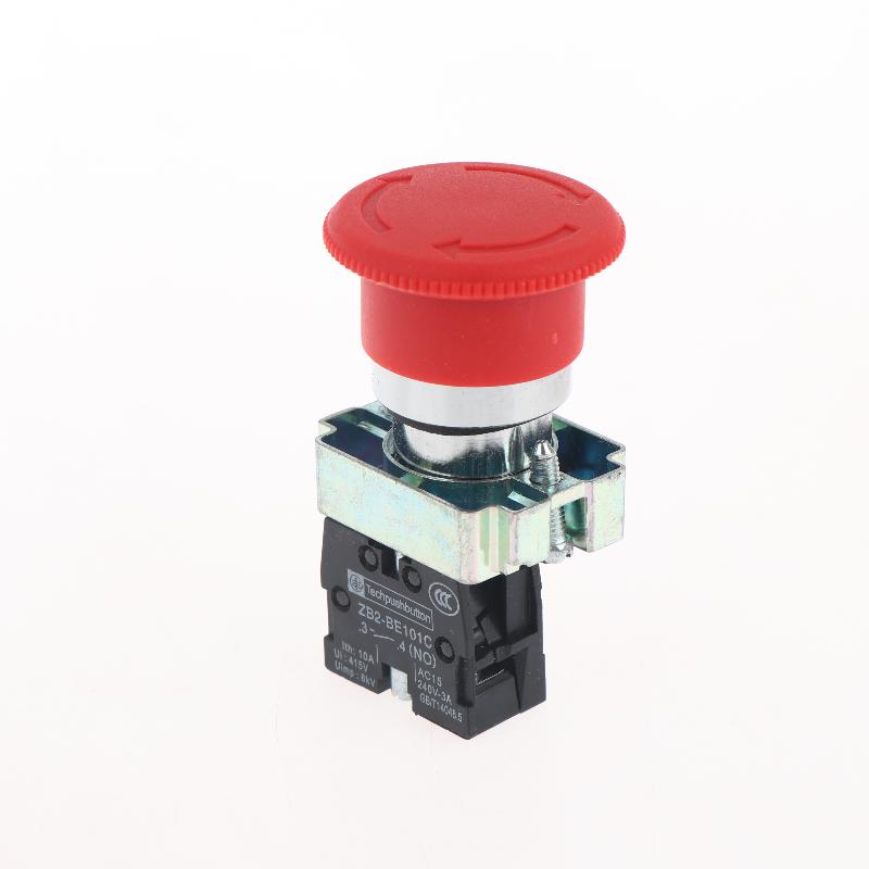 1 Pcs 22Mm Nc Red Mushroom Emergency Stop Push Button Switch 600V 10A Xb2-Bs541 Xb2-Bs542