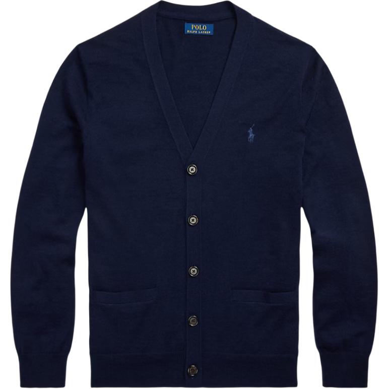 Polo Ralph Lauren FW25 Small Pony Logo Embroidered Cotton Linen Blend Single-Breasted Long Sleeve Knit Sweater Men sweater MNPOSWE16821493-400