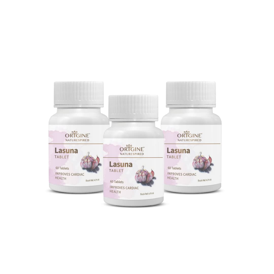 

Origine Naturespired Lasuna Garlic Tablets Cardiac Wellness Herbal Multivitamin Daily Support 60 Tablets Pack Of 3