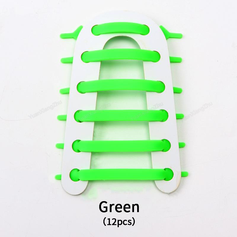 12 Stück Elastische Schnürsenkel für Sneaker Silikon Dehnbare Schnürsenkel Ohne Binden Schnürsenkel für Kinderschuhe Gummiband Schnürsenkel Schnürsenkel