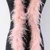 50G 2M Natural Pink Dyed Ostrich Feathers Boa Plumas for Shawl Scarf Ribbon Wedding Party Stage Sewing Dress Decoration Crafts