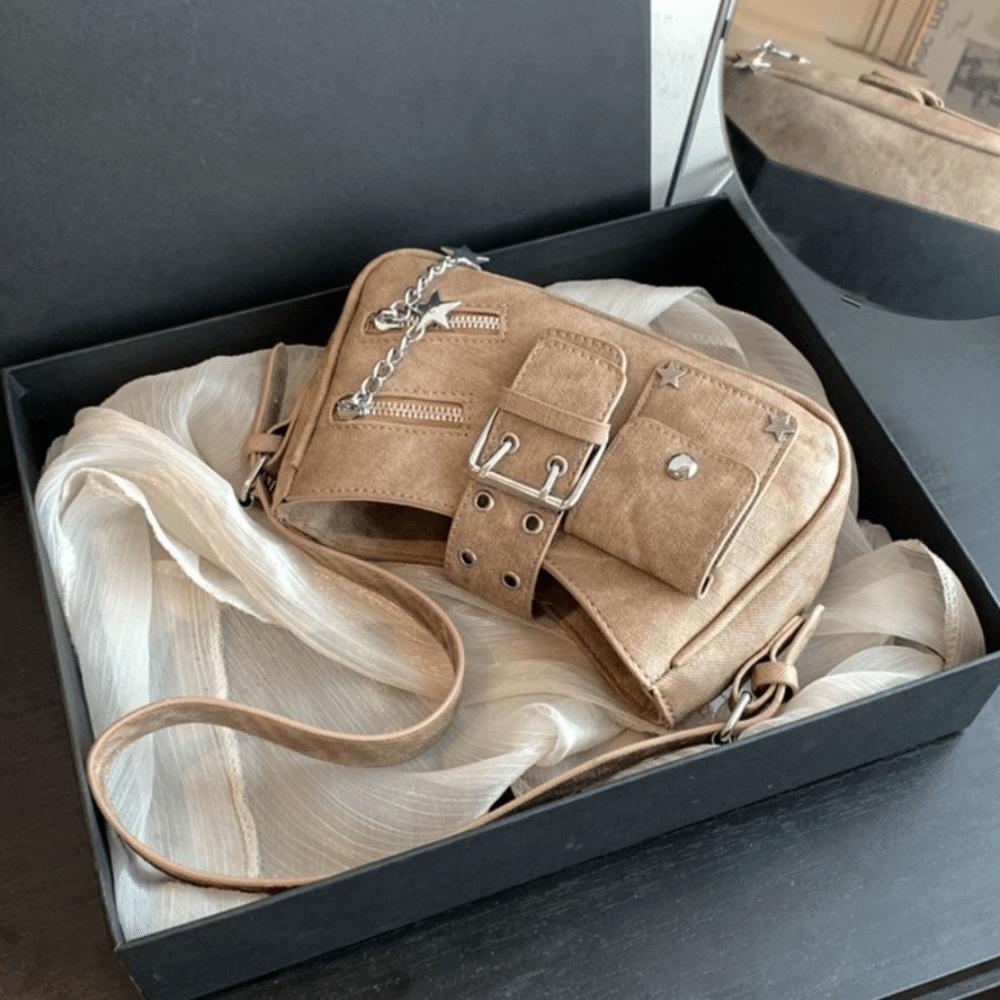 Rivet Spicy Girl Shoulder Bag Star Retro Crossbody Bag Portable Y2K Underarm Bag  Streetwear