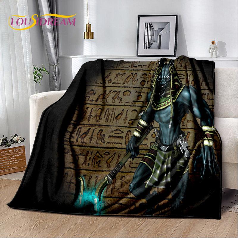 Anubis Ägypten Tod Mythologie Horus Weiche Plüschdecke, Flanelldecke Überwurfdecke für Wohnzimmer Schlafzimmer Bett Sofa Picknick Kinder