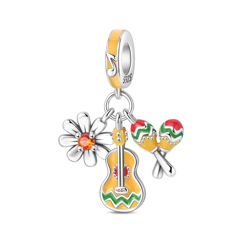 

Свадебная серия Шарм Медное кольцо Музыка Танец Подвеска-болтушка Подходит для оригинальных браслетов-шармов Женские DIY украшения Подарок