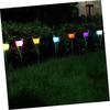 balacoo Garden Solar Lights Decorative 5pcs Tulip Design Solar Lawn Light Solar-Powered Ground Lamps Led Stake Lights for Outdoor Night Lighting